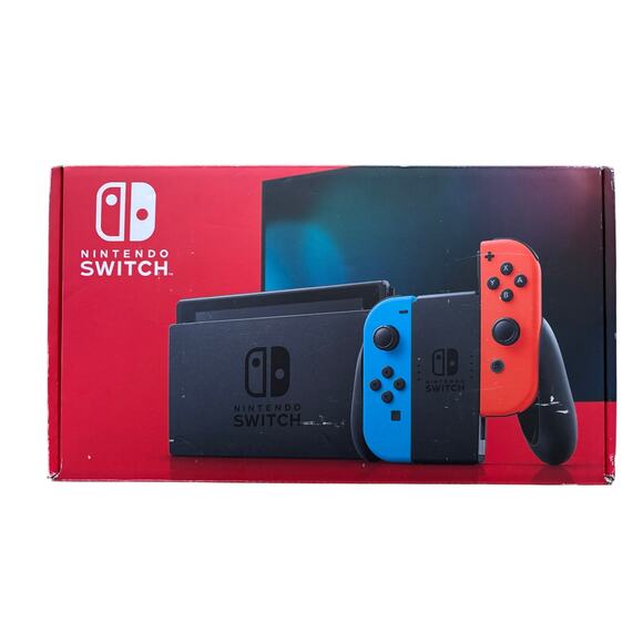 Nintendo Switch Console Blue & Red Joy-Con Controllers V2 -Preowned excellent
